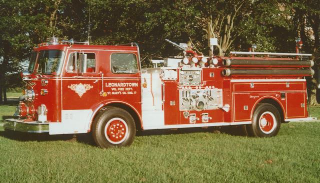 Engine 17 - 1971 Seagrave pumper, 1000 GPM capacity, It was the first cab forward pumper purchase by the department and the first diesel powered engine.  It was well known for it sound and pumping ability.