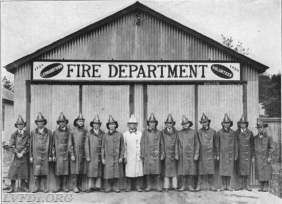 1930: First Fire House, Fenwick St.,      L. McNey, F. Connelly, J. Wheatly, H. Camalier, B. Smith, K.B. Duke, H. VanDevanter, E. Sterling, L. Edwards, F. Latham, P. Combs, S. Bennett, A. Bennett & D, Cropper